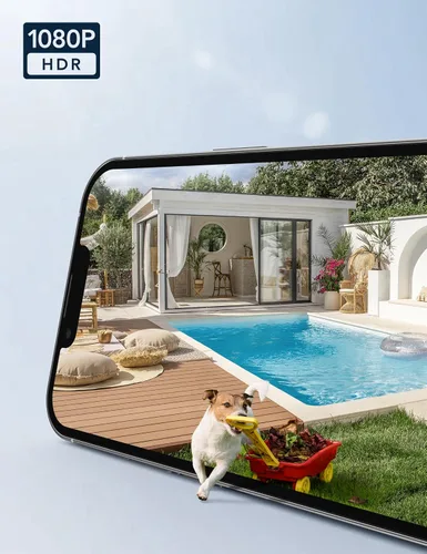 Miniatura 7 de Cámara de seguridad para exteriores GNCC 1080P, 360 PTZ 2.4GHz WiFi Plug-in Cam (paquete de 1) Color Night Vision, Motion Detection and Siren