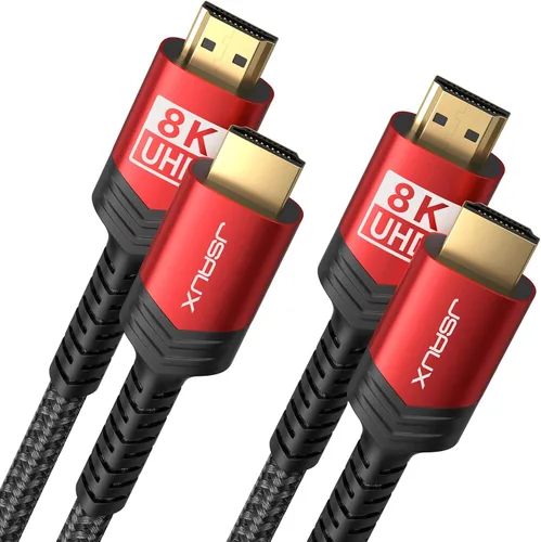 Miniatura 9 de JSAUX Cable HDMI 8K 2.1, Cable HDMI trenzado de ultra-alta velocidad 48 Gbps (4K@144Hz, 4K@120Hz, 8K@60Hz) HDCP 2.2&2.3 HDR 10 eARC ARC, Compatible