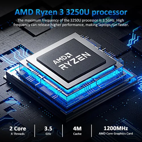 Miniatura 2 de Computadora portátil de 16 pulgadas - Procesador AMD Ryzen 3 3250U (2C/4T, 2.6-3.5 GHz), pantalla FHD IPS de 1920×1200, 16 GB RAM, 512 GB SSD