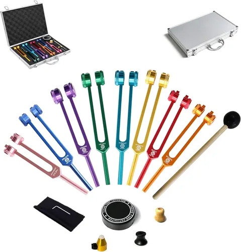 Miniatura 10 de MIMIRACLE Juego de diapasón de 432 Hz con elegante resonador de madera, ideal para meditación y relajación