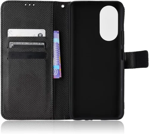 Miniatura 4 de Funda para Honor X7, CMA-LX2, piel sintética negra, tema de dibujos animados, ranura para tarjeta y clip para notas
