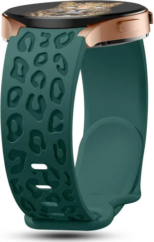 Miniatura 12 de Bandas grabadas sin huecos con diseño de leopardo compatibles con Samsung Galaxy Watch 6/5/4 Band 40mm 44mm, Watch 6 47mm 43mm, 5 Pro 45mm, Watch 4