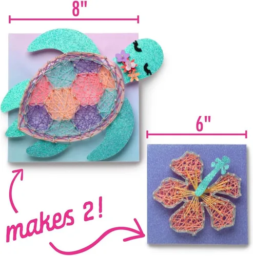 Miniatura 3 de Craft-tastic Tortuga marina de arte de cuerda para 2 divertidos proyectos de manualidades - Tortuga marina y flor de hibisco - A partir de 10 años
