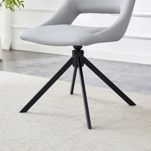 Miniatura 9 de Silla decorativa sin brazos, silla de tocador sin ruedas, juego de 2 sillas de comedor Retorno automático inteligente de 180°, respaldo