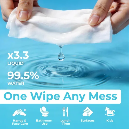 Miniatura 8 de Impossibly Compact - Toallitas desechables de viaje, 99.5% de agua y aloe, seguras para pieles sensibles, esenciales de viaje para adultos y niños