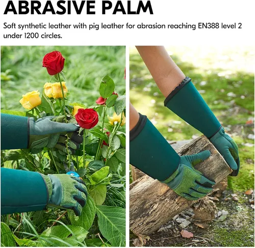 Miniatura 6 de Vgo... 1 par de guantes de jardinería, guantes de trabajo de seguridad, guantes de manga larga, a prueba de pinchazos, a prueba de espinas, pantalla