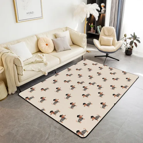 Miniatura 26 de Alfombra retro floral bohemia para sala de estar, alfombra de área de 5 x 7 pies para niños, pintura al óleo y flores, alfombra decorativa