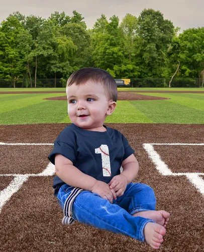 Miniatura 2 de Camiseta de béisbol número 1 para el primer cumpleaños, regalos para niños de un año