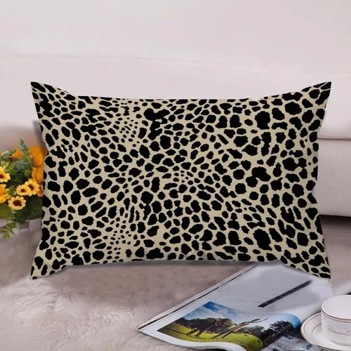 Miniatura 4 de Fundas de almohada con estampado de leopardo y guepardo negro y marrón, 12 x 18 pulgadas, fundas de cojín de granja para sofá, sala de estar