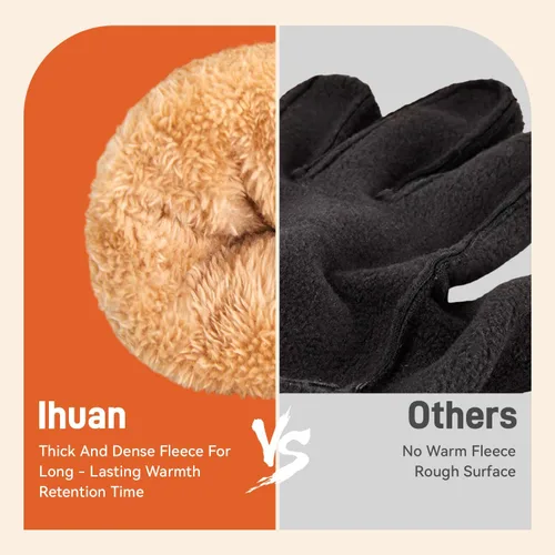Miniatura 5 de ihuan Guantes de invierno para hombres y mujeres, impermeables, cálidos, guantes de nieve para clima frío, material térmico para esquí, snowboard