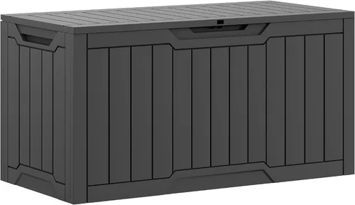 Miniatura 13 de YITAHOME Caja de cubierta para exteriores de 32 galones, caja de almacenamiento impermeable con tapa y lateral bloqueables, contenedor