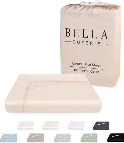 Miniatura 10 de Bella Coterie Sábana Bajera Ajustable de Viscosa de Bambú de Lujo Tamaño King 100% Cultivada Orgánicamente Ultra Suave Refrescante para Blanco