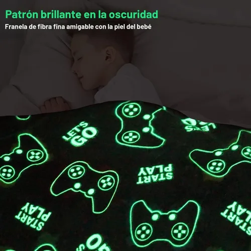 Miniatura 3 de Jekeno Manta para Juegos que Brilla en la Oscuridad, Manta de Tiro de Controlador de Videojuegos para Gamers, Juguetes de Regalo para Niños