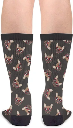 Miniatura 2 de YISHOW Calcetines novedosos unisex con diseño de flamenco y perezoso de unicornio azul, divertidos y divertidos calcetines de vestir
