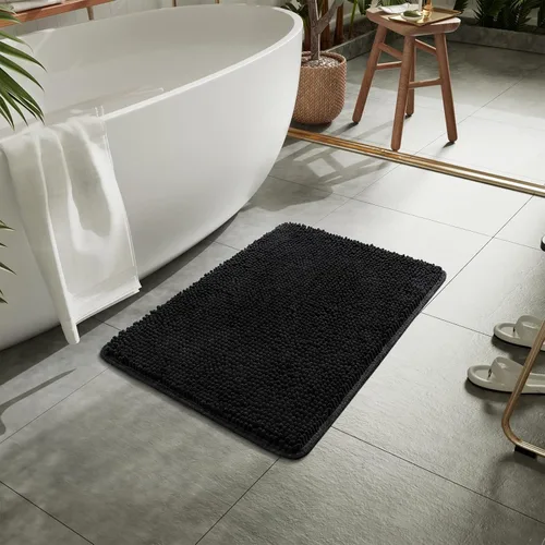 Miniatura 7 de LOCHAS Alfombra de Baño de Lujo Peluda Tapete de Baño 24 x 17 Pulgadas, Alfombras de Baño Lavables Antideslizantes para Ducha de Baño, Alfombras