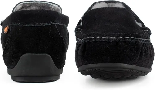Miniatura 2 de Parfeying Mocasines de piel de oveja para mujer, mocasines estilo de conducción de espuma viscoelástica de gamuza de vaca