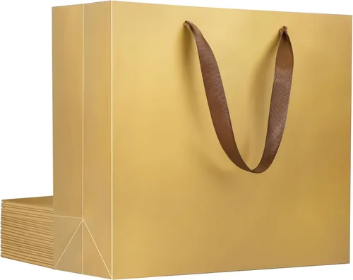 Miniatura 52 de EUSOAR Bolsas de Regalo Grandes Azul Marino, Paquete de 25 - Bolsas de Papel de Compras de 12.5"x4.5"x11" con Asas para Negocios, Manualidades