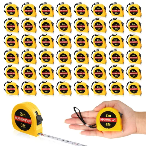 Copkim 50 Piezas de 6 Pies de Cinta Métrica Mini Retráctil a Granel Cinta de Medición Pequeña Tamaño de Bolsillo Herramienta de Medición para