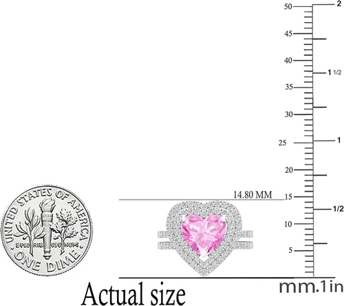 Miniatura 33 de Dazzlingrock Collection Juego de anillos de compromiso de doble halo con diamantes naturales redondos y piedras preciosas creadas en laboratorio
