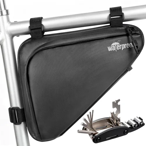 Miniatura 8 de NDakter Bolsa de Almacenamiento para Cuadro de Bicicleta 2L, Bolsa Triangular Impermeable para Bicicleta, Paquete de Ciclismo para Teléfono