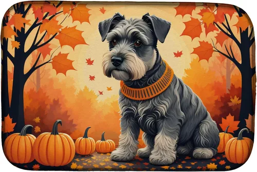 Miniatura 11 de Caroline's Treasures DAC1042DDM Tapete de secado de platos de otoño con perro salchicha absorbente para secar platos para encimera de cocina, tapete