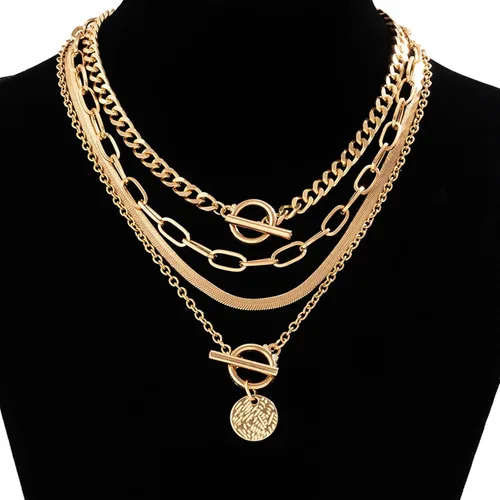 Miniatura 17 de Long tiantian Collares en capas para mujer, joyería occidental para mujer, collar de moneda apilable, collar de país, moderno, bohemio, verano
