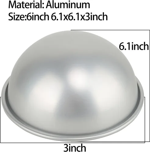 Miniatura 2 de Kundalini 6 pulgadas cúpula pastel Pan aluminio hemisferio 3D deporte bola DIY pastel de cumpleaños Pan