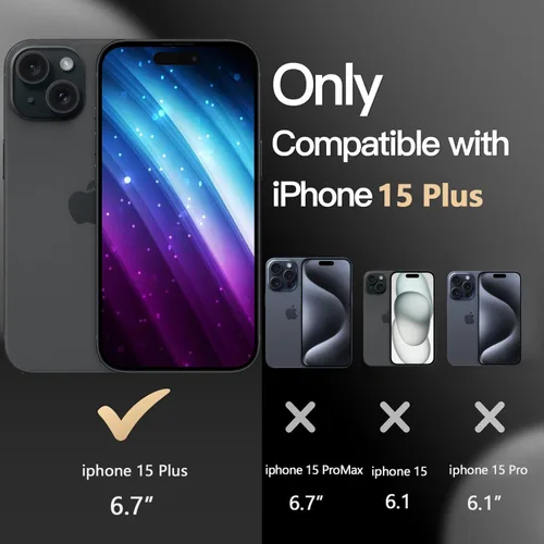 Miniatura 2 de Diverbox Funda para iPhone 15 Plus [a prueba de golpes] [a prueba de caídas] [protector de pantalla de vidrio templado], funda de protección
