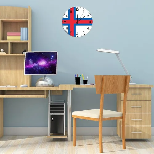 Miniatura 746 de Cheyan Reloj de pared con bandera de Canadá de 12 pulgadas, silencioso, sin tictac, de PVC, funciona con pilas, reloj redondo decorativo, regalo