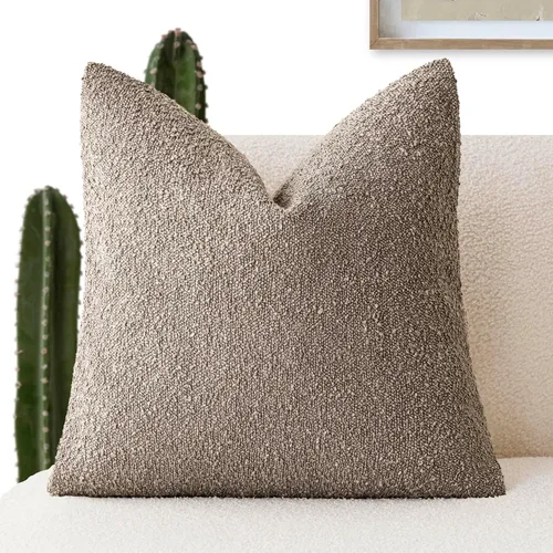 Miniatura 62 de Foindtower Fundas de almohada decorativas con textura de boucle, fundas de almohada sólidas, neutrales, suaves y acogedoras para silla, sofá