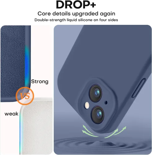 Miniatura 4 de Vooii Compatible con iPhone 15, silicona líquida Defender mejorada, protección mejorada de la cámara, forro de microfibra antiarañazos suave, funda