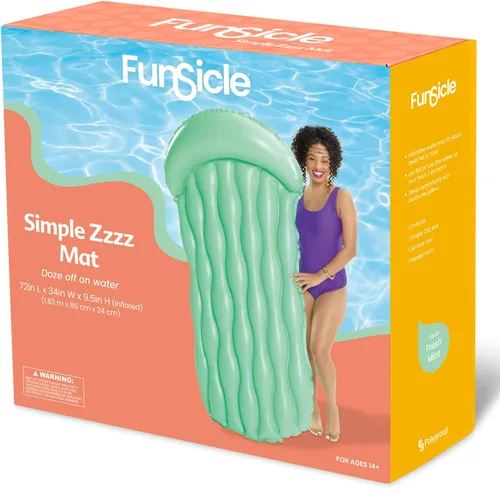 Miniatura 3 de Funsicle Alfombrilla inflable Simple Zzzz de 6 pies con cómodo reposacabezas