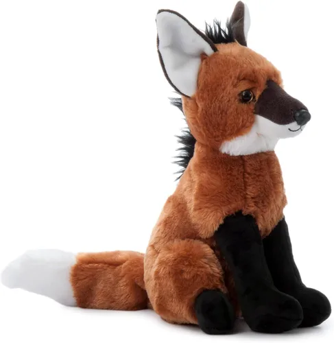 Miniatura 5 de The Petting Zoo Peluche de lobo de melena, regalos para niños, animales salvajes del zoológico Onez, juguete de peluche de lobo de melena de 12