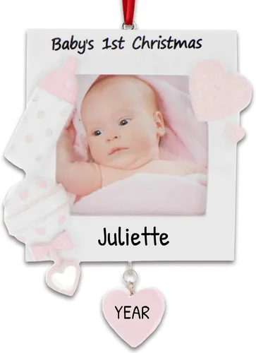 Miniatura 9 de Marco de fotos personalizado, adorno de Navidad 2025 – Marco de fotos colgante para bebé, primera Navidad, regalo de baby shower, adorno decorativo