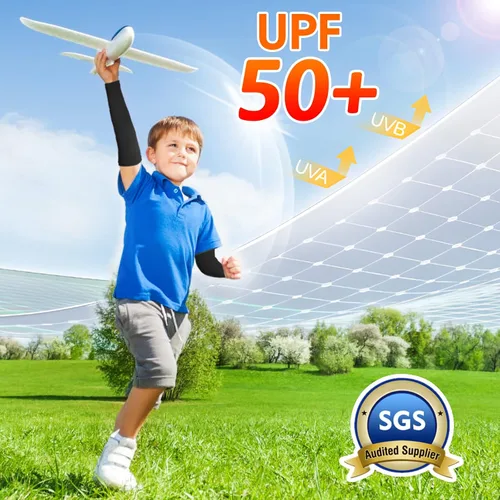 Miniatura 7 de JOEYOUNG Mangas de brazo para niños (4-9 años), mangas solares para fútbol, baloncesto, disfraz para fiesta, protección UV, manga refrescante