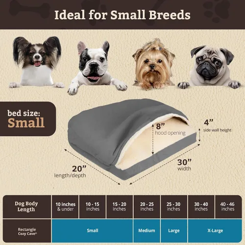 Miniatura 3 de Snoozer Pet Products Cama de lujo para perros estilo cueva rectangular con microserraje, pequeña, antracita