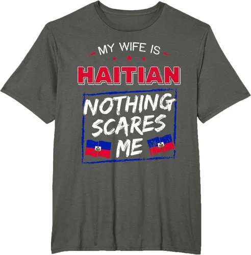 Miniatura 5 de My Wife Is Haitian Republic of Haiti Heritage Roots - Camiseta con bandera, Negro, S