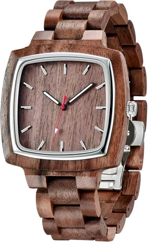 Miniatura 9 de Tiong Brand Wooden Watches Mens with Handmade Colorful Bamboo Wood Watch Analog Date Quartz Wooden Watch for Men