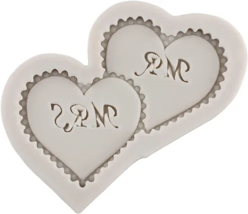 Miniatura 8 de Sijiangmold Molde de fondant de corazón MR MRS I DO, molde de silicona para decoración de tartas, molde de anillo de copa de vino de champán