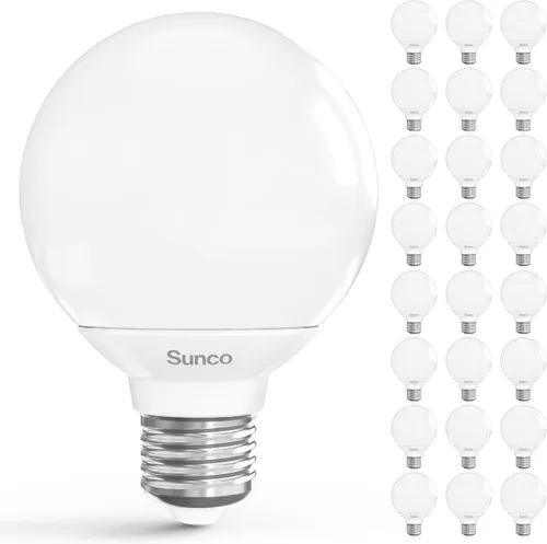 Miniatura 9 de Sunco - Paquete de 8 bombillas LED G25, bombilla de baño de globo de tocador, 450 LM, 2700 K blanco suave, 6 W (equivalente a 40 W), bombilla
