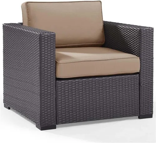 Miniatura 12 de Crosley Furniture Biscayne - Silla de exterior, sillas de mimbre para patio, porche, terraza, balcón, patio trasero, color marrón con cojines
