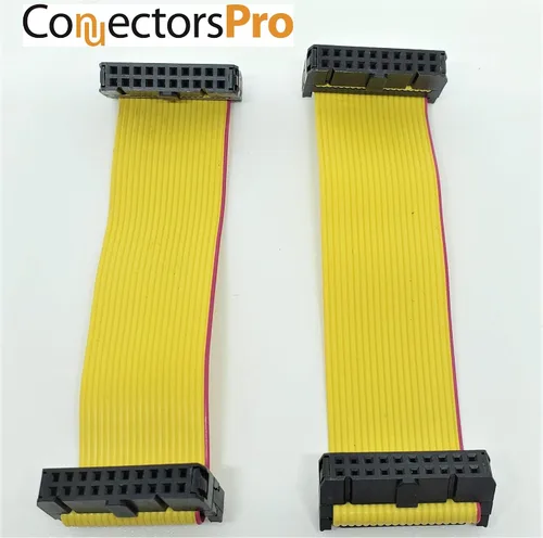 Miniatura 4 de Paquete de 5 conectores hembra IDC 2x10 20P 0.100 in 4.7 in 4 pulgadas, cable de cinta plano amarillo, filas dobles 20 pines paso FC F/F