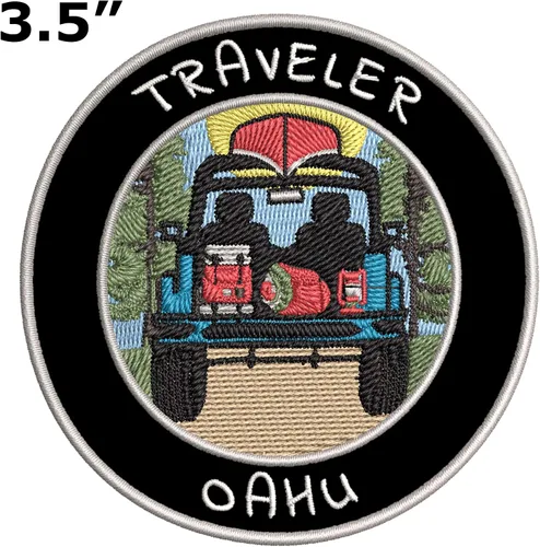 Miniatura 2 de Parche bordado de Oahu de alta calidad para planchar o coser, emblema decorativo para manualidades, recuerdo de vacaciones, equipo de viaje, ropa