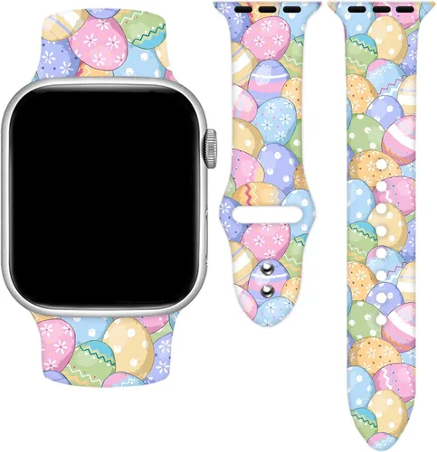 Miniatura 10 de Holidays - Correa de reloj compatible con Apple Watch de 38, 40, 41, 42, 44, 45 y 49 mm para mujeres y hombres, correa deportiva de silicona suave