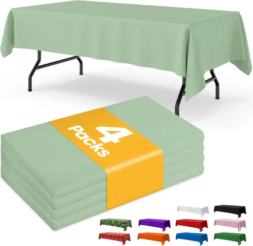 Miniatura 17 de Niuara Mantel de bandera estadounidense, paquete de 4 manteles patrióticos desechables de 54 x 108 pulgadas para mesas de 6 pies, decoraciones del 4