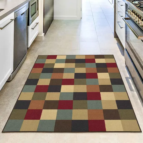 Miniatura 32 de Ottomanson Alfombra de pasillo de 20 x 53 pulgadas, antideslizante, fácil de limpiar, alfombra de lavandería, duradera y apta para mascotas