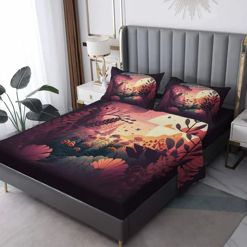 Miniatura 24 de Juego de sábanas de tamaño individual, sábanas de oso – Sábanas y fundas de almohada de microfibra de 3 piezas, juego de sábanas con patrones de Aa