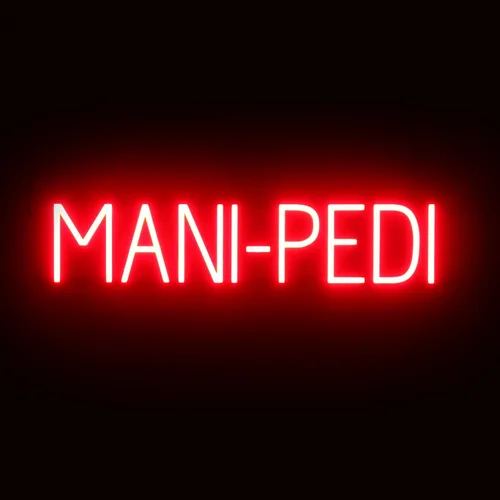 Miniatura 31 de SpellBrite MANI-PEDIS - Letrero para salones de manicura Letreros relacionados con salones de uñas con aspecto de neón, luz LED roja 33.4 x 6.3