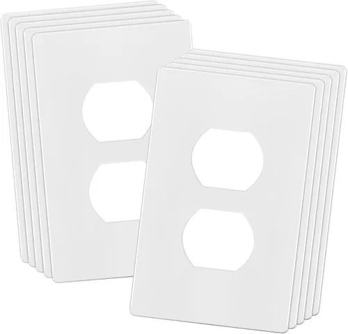 Miniatura 11 de ENERLITES Placa de pared de salida de receptáculo dúplex de tamaño mediano, placas de cubiertas de toma de corriente, tamaño medio de 1 banda, 4.88