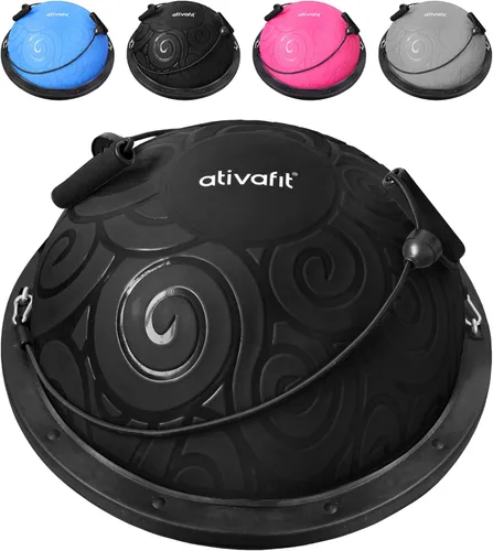 ATIVAFIT Pelota de equilibrio, media pelota de ejercicio, entrenador de equilibrio, pelota de yoga inflable para entrenamientos de gimnasio en casa,